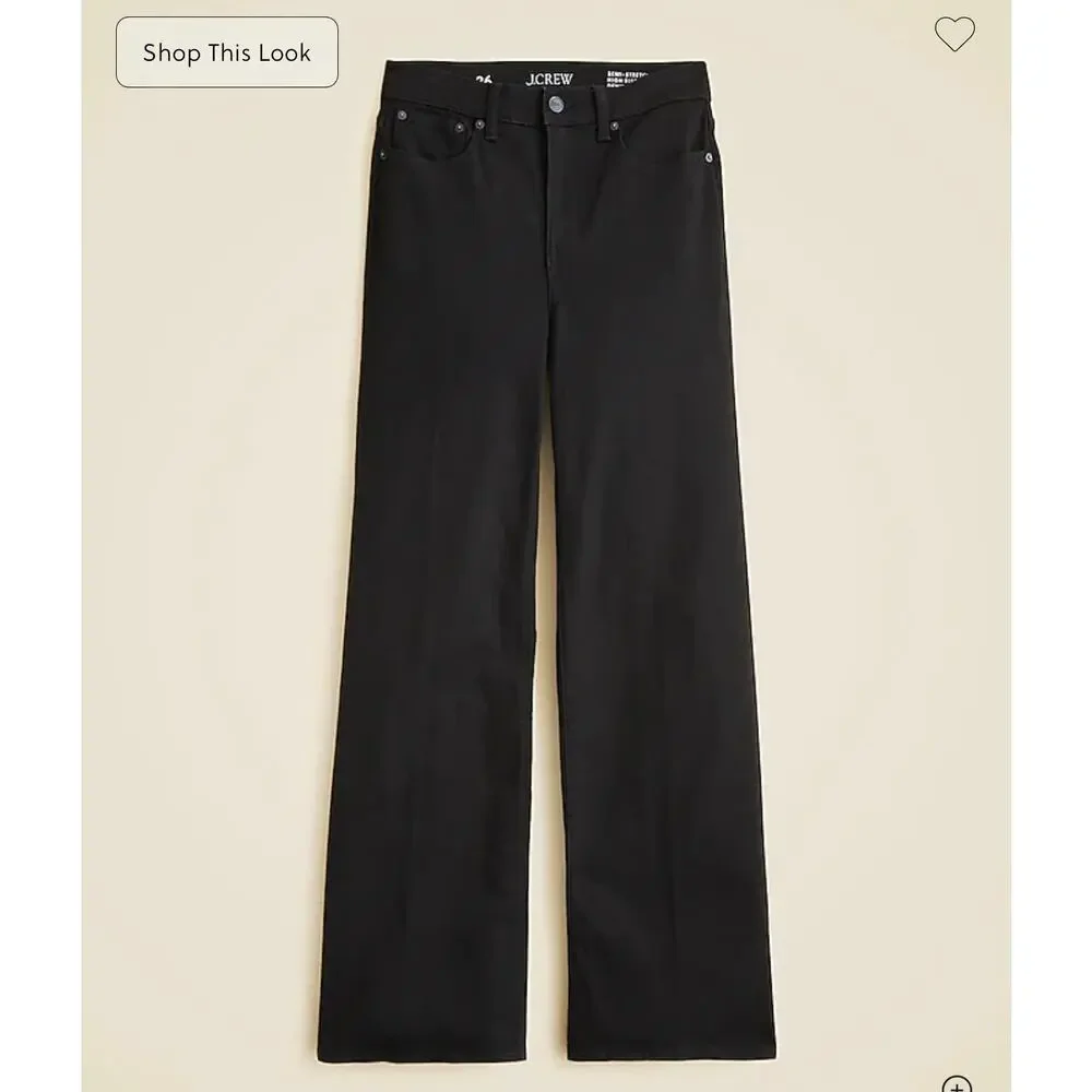 J. Crew Denim trouser jean in Black Wash NWT size 30P